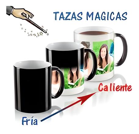 Tazas Mágicas "Crea un detalle único. Personaliza tu taza mágica con esa foto especial o frase inolvidable. ¡Un recuerdo que se transforma con la temperatura!"